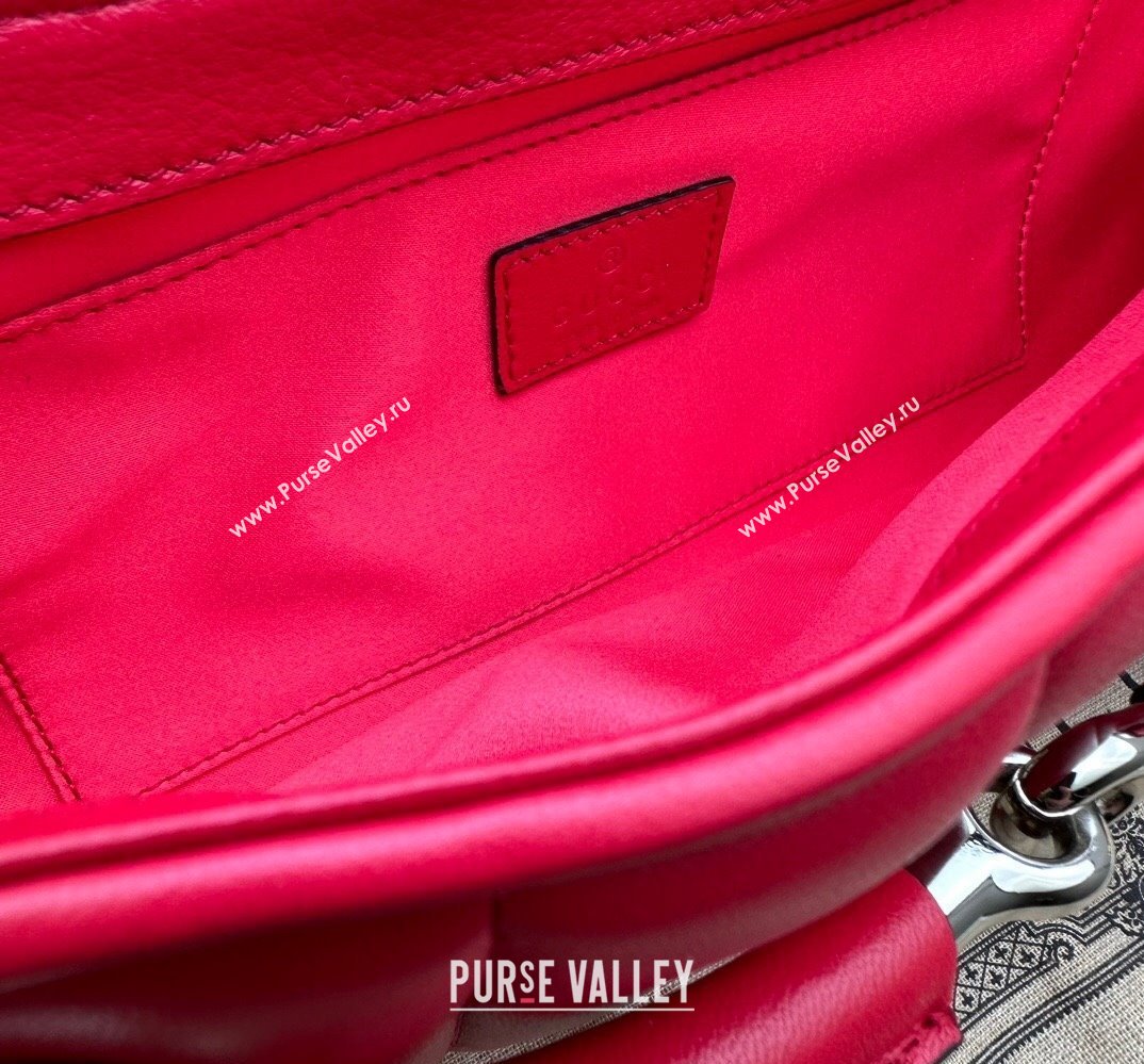 Gucci Horsebit Chain medium shoulder bag 764255 quilted leather Red (dlh-23111403)