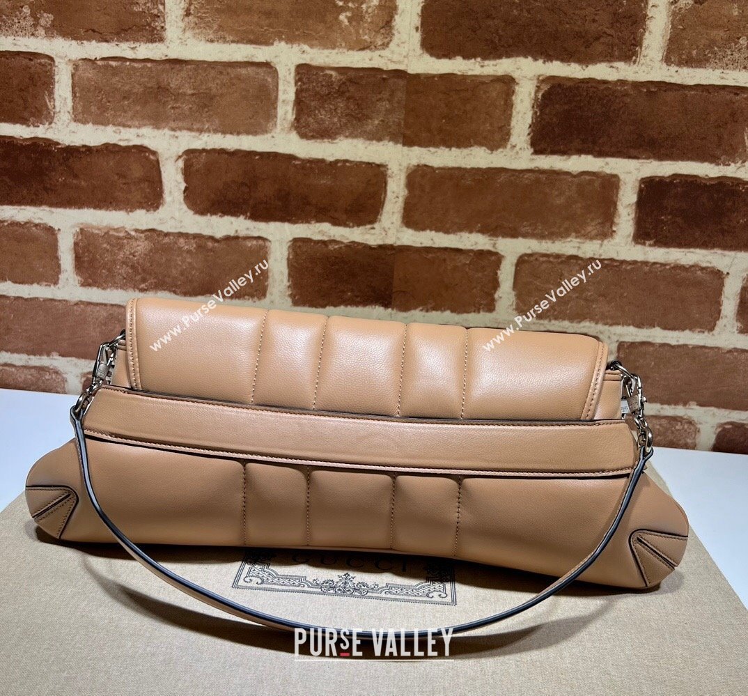 Gucci Horsebit Chain medium shoulder bag 764255 quilted leather Beige (dlh-23111404)