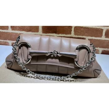 Gucci Horsebit Chain medium shoulder bag 764255 quilted leather Nude (dlh-23111405)
