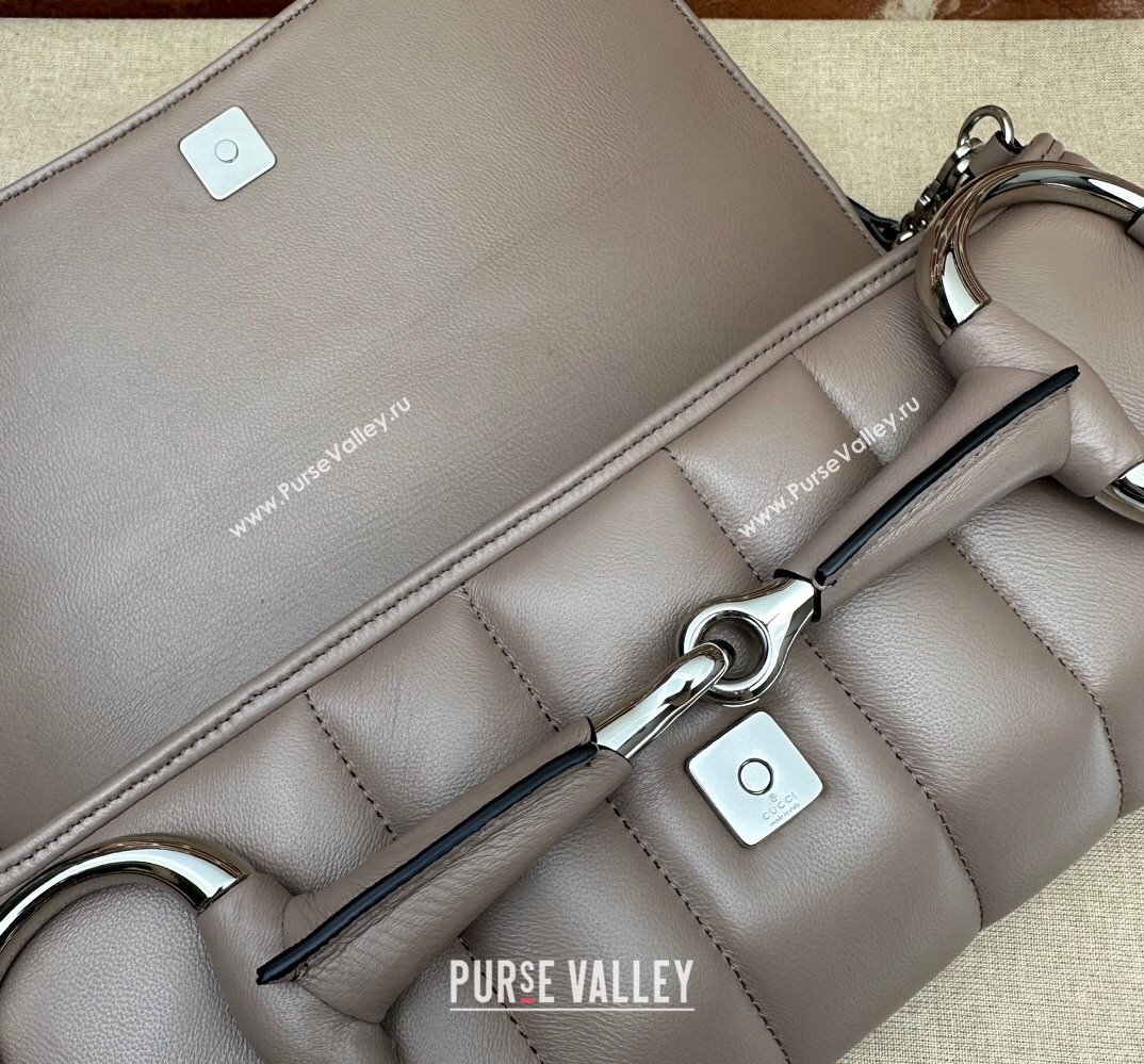 Gucci Horsebit Chain medium shoulder bag 764255 quilted leather Nude (dlh-23111405)