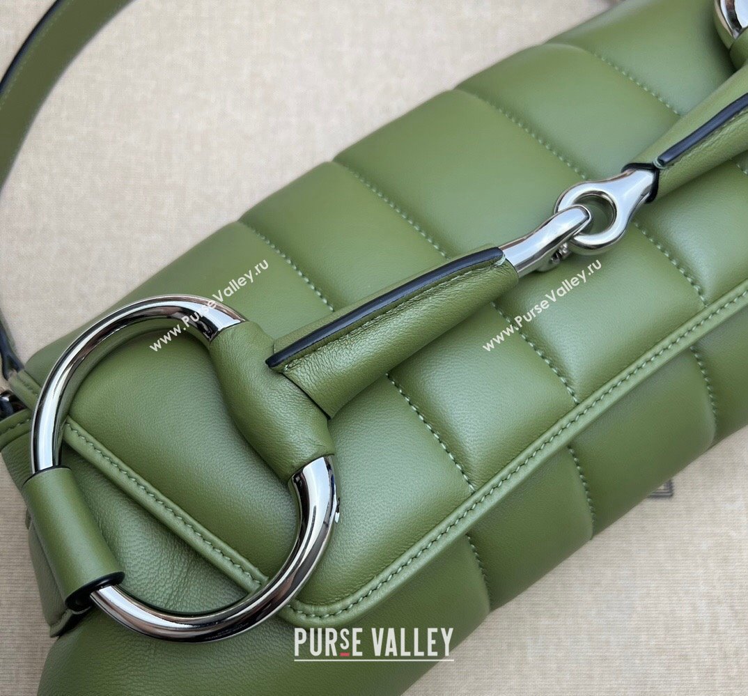 Gucci Horsebit Chain medium shoulder bag 764255 quilted leather Green (dlh-23111406)