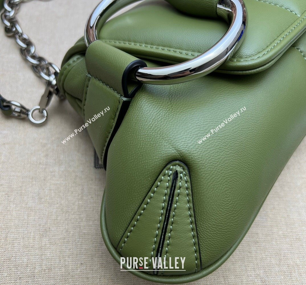 Gucci Horsebit Chain medium shoulder bag 764255 quilted leather Green (dlh-23111406)