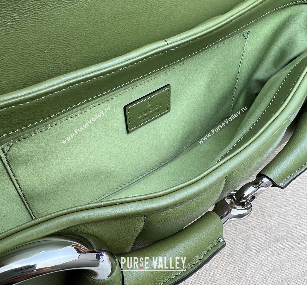Gucci Horsebit Chain medium shoulder bag 764255 quilted leather Green (dlh-23111406)