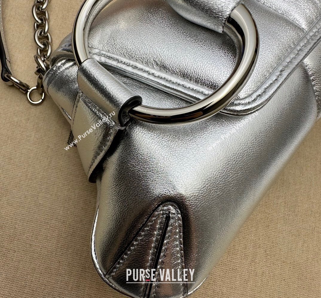 Gucci Horsebit Chain medium shoulder bag 764255 quilted leather Silver (dlh-23111407)