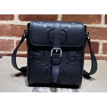 Gucci Jumbo GG small messenger bag 760235 leather Black 2023 (dlh-23111425)