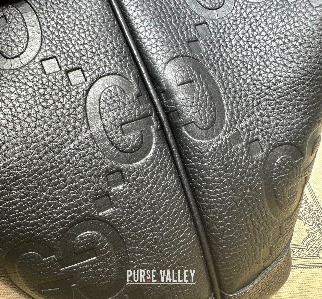 Gucci Jumbo GG small tote bag 726762 leather Black 2023 (dlh-23111422)