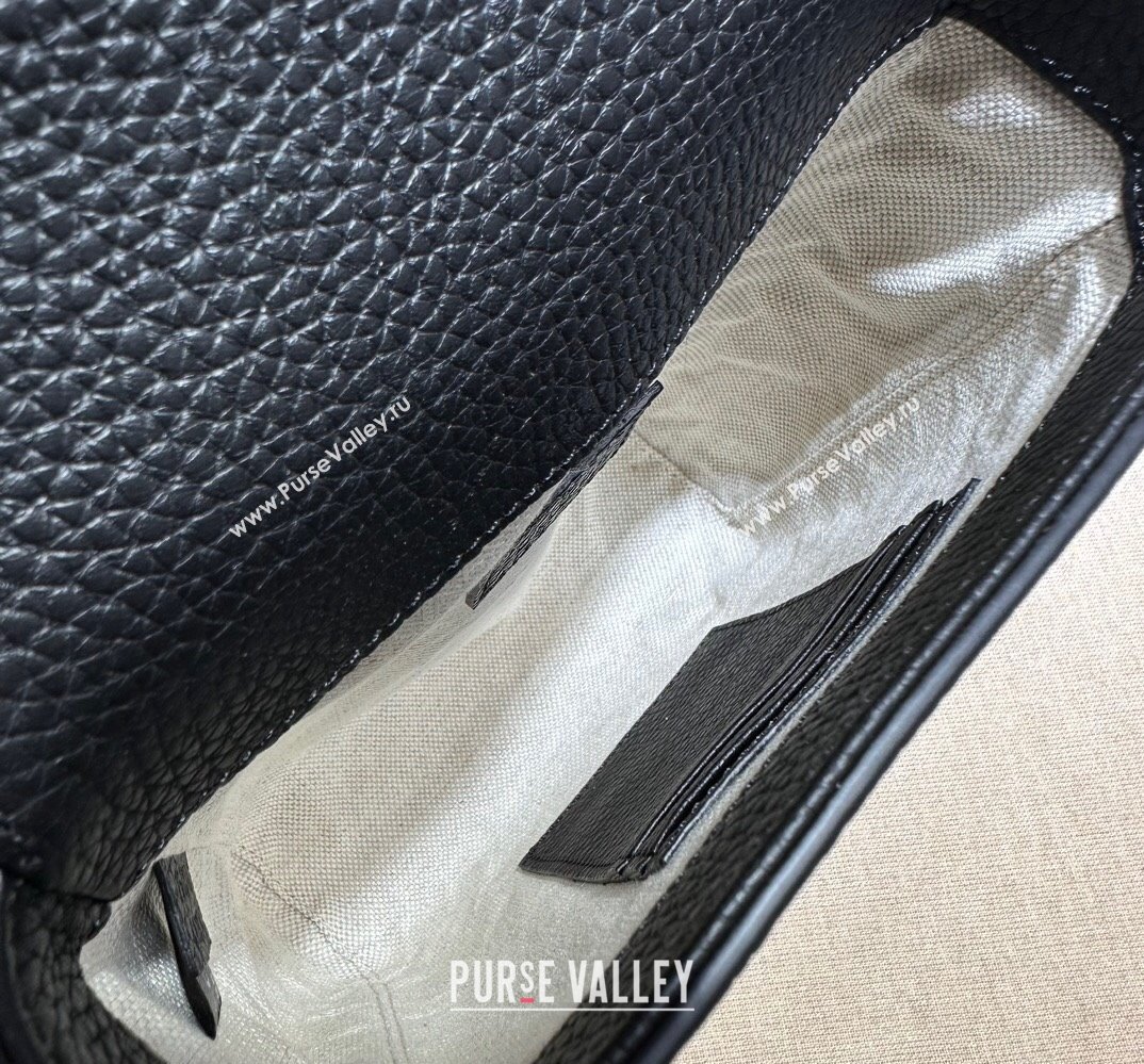 Gucci Jumbo GG small messenger bag 760235 leather Black 2023 (dlh-23111425)