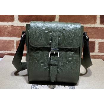 Gucci Jumbo GG small messenger bag 760235 leather Green 2023 (dlh-23111427)