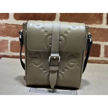 Gucci Jumbo GG small messenger bag 760235 leather Gray 2023 (dlh-23111426)