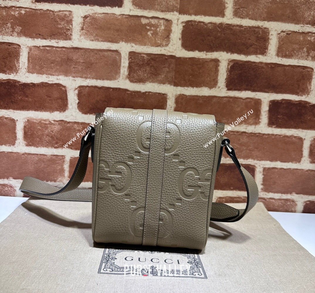 Gucci Jumbo GG small messenger bag 760235 leather Gray 2023 (dlh-23111426)