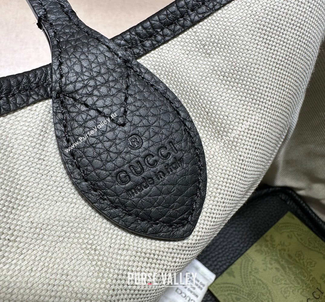 Gucci Jumbo GG small tote bag 726762 leather Black 2023 (dlh-23111422)