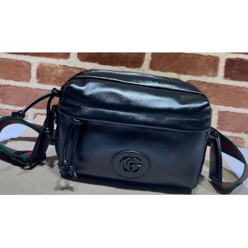 Gucci Shoulder bag with tonal Double G 725696 Leather Black 2023 (dlh-23111504)
