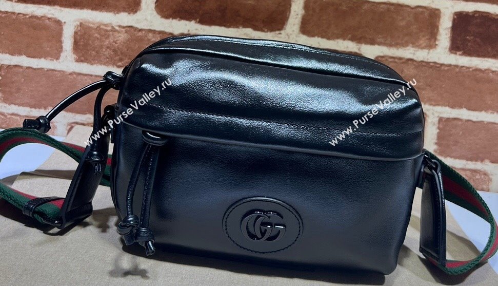 Gucci Shoulder bag with tonal Double G 725696 Leather Black 2023 (dlh-23111504)