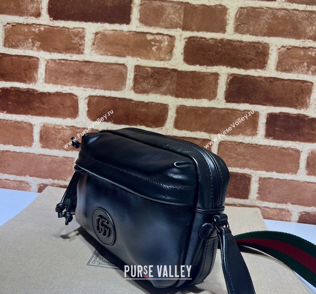 Gucci Shoulder bag with tonal Double G 725696 Leather Black 2023 (dlh-23111504)