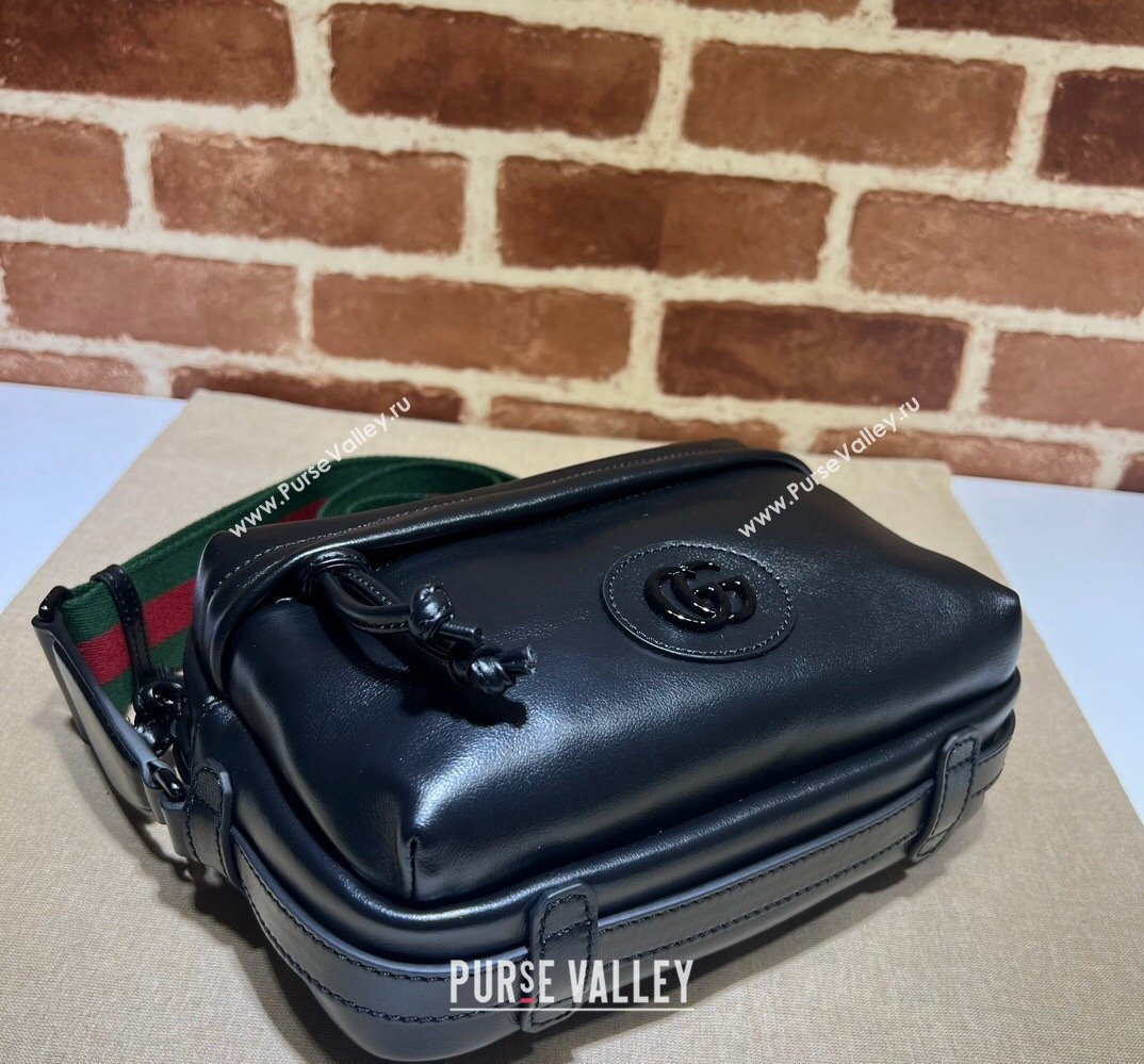 Gucci Shoulder bag with tonal Double G 725696 Leather Black 2023 (dlh-23111504)