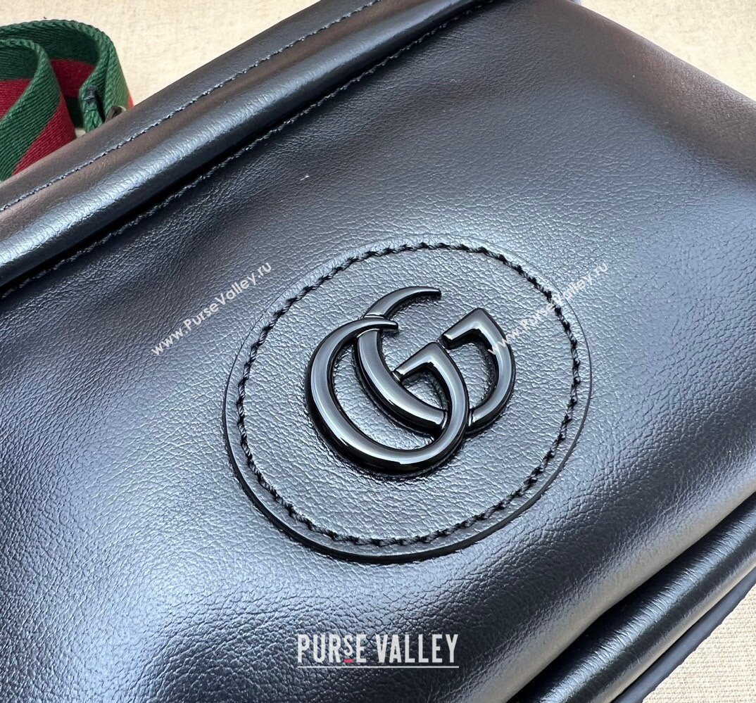 Gucci Shoulder bag with tonal Double G 725696 Leather Black 2023 (dlh-23111504)