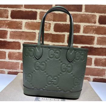 Gucci Jumbo GG small tote bag 726762 leather Green 2023 (dlh-23111424)