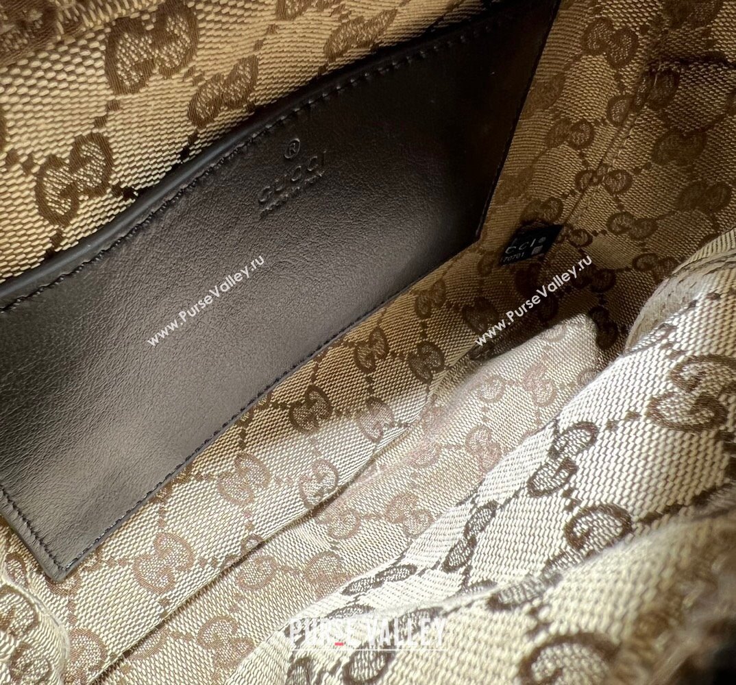 Gucci Shoulder bag with tonal Double G 725696 Leather Black 2023 (dlh-23111504)