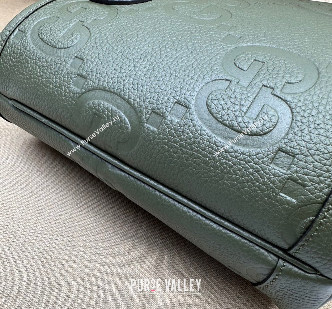 Gucci Jumbo GG small tote bag 726762 leather Green 2023 (dlh-23111424)