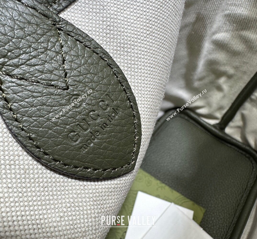 Gucci Jumbo GG small tote bag 726762 leather Green 2023 (dlh-23111424)