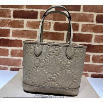 Gucci Jumbo GG small tote bag 726762 leather Gray 2023 (dlh-23111423)