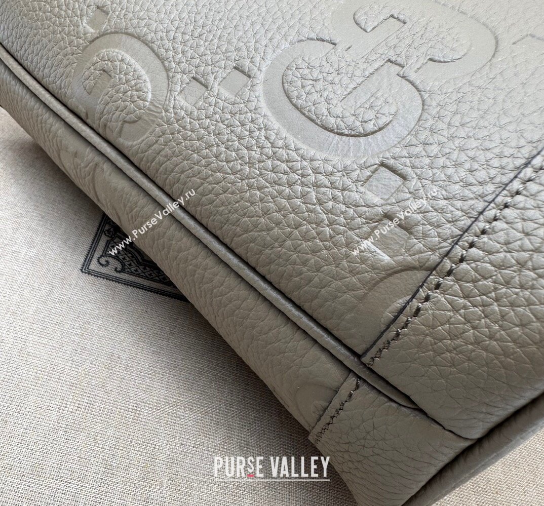 Gucci Jumbo GG small tote bag 726762 leather Gray 2023 (dlh-23111423)