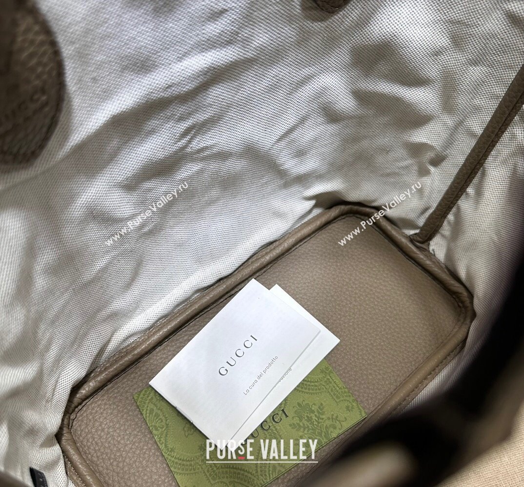 Gucci Jumbo GG small tote bag 726762 leather Gray 2023 (dlh-23111423)