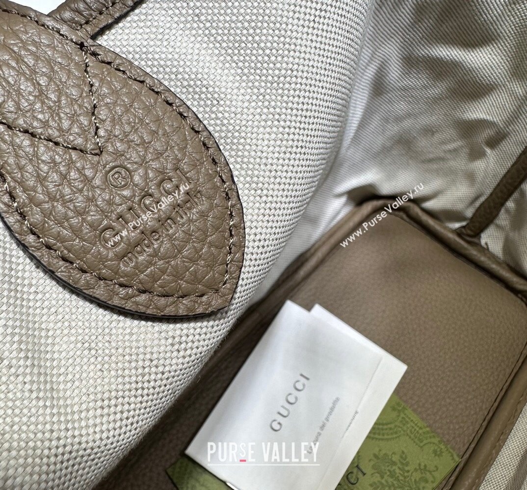 Gucci Jumbo GG small tote bag 726762 leather Gray 2023 (dlh-23111423)
