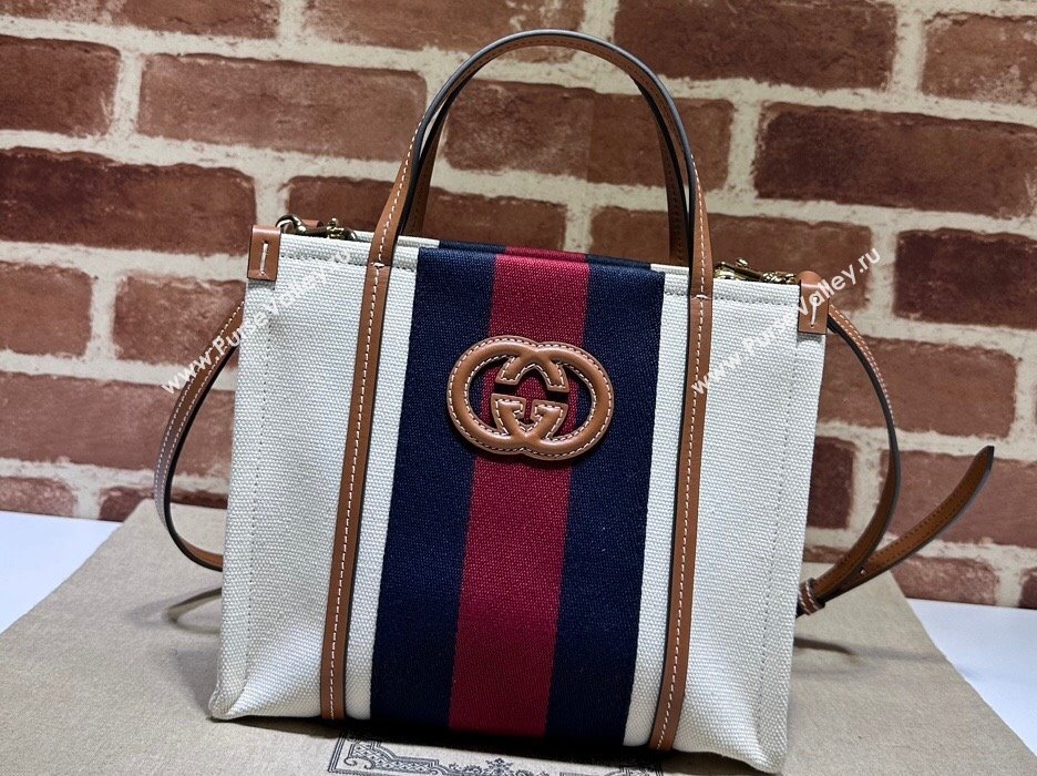 Gucci Mini Interlocking G tote bag 727735 White cotton canvas 2024 (dlh-23112204)