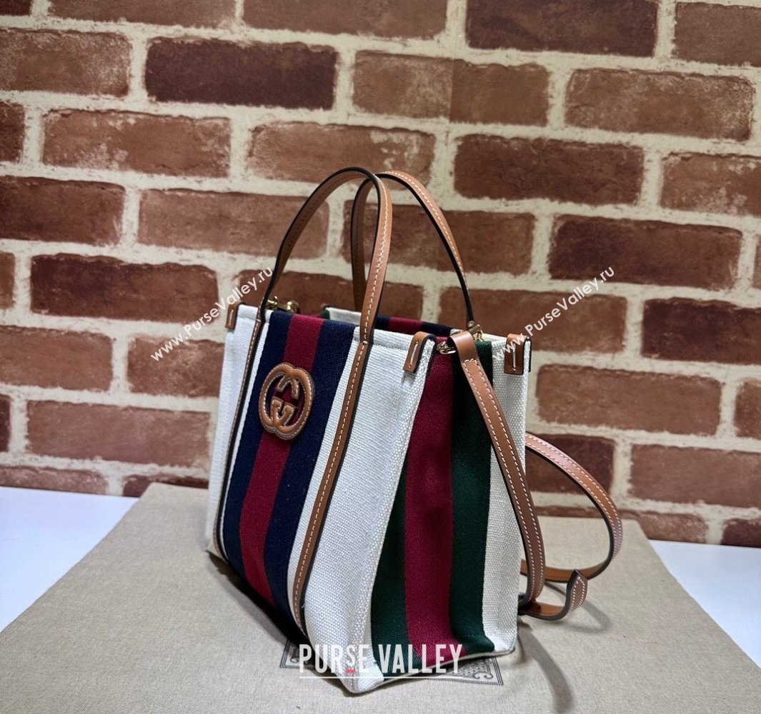 Gucci Mini Interlocking G tote bag 727735 White cotton canvas 2024 (dlh-23112204)
