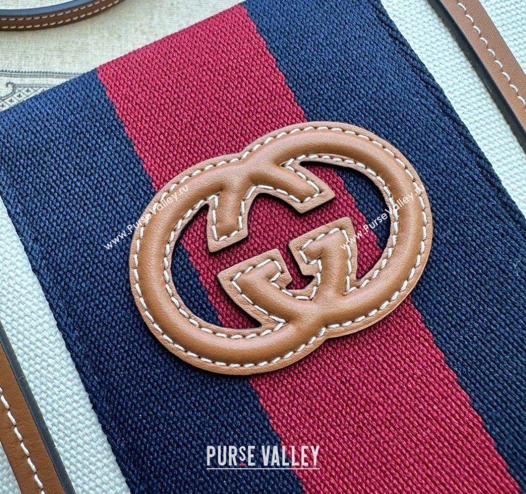 Gucci Mini Interlocking G tote bag 727735 White cotton canvas 2024 (dlh-23112204)