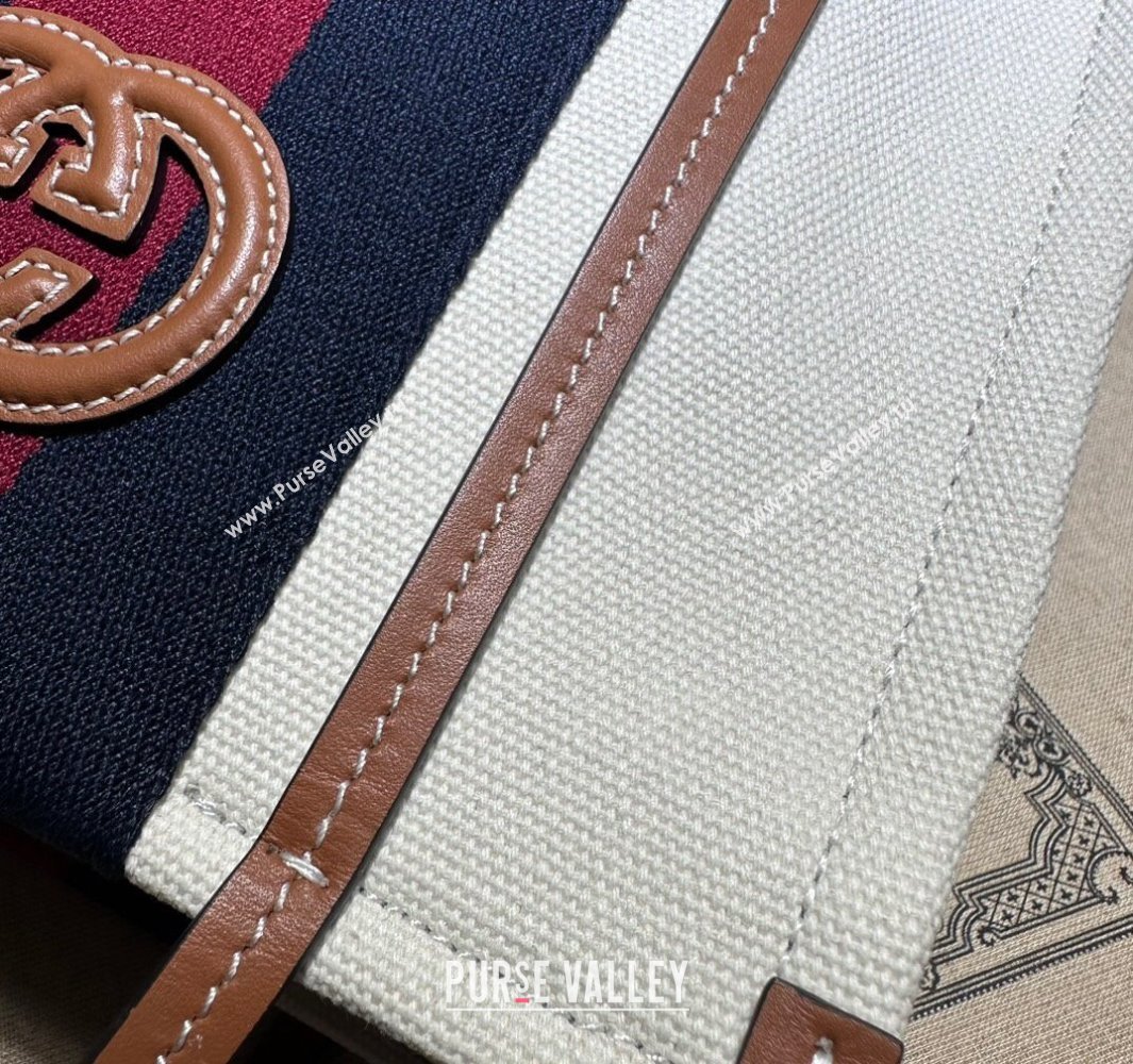 Gucci Mini Interlocking G tote bag 727735 White cotton canvas 2024 (dlh-23112204)