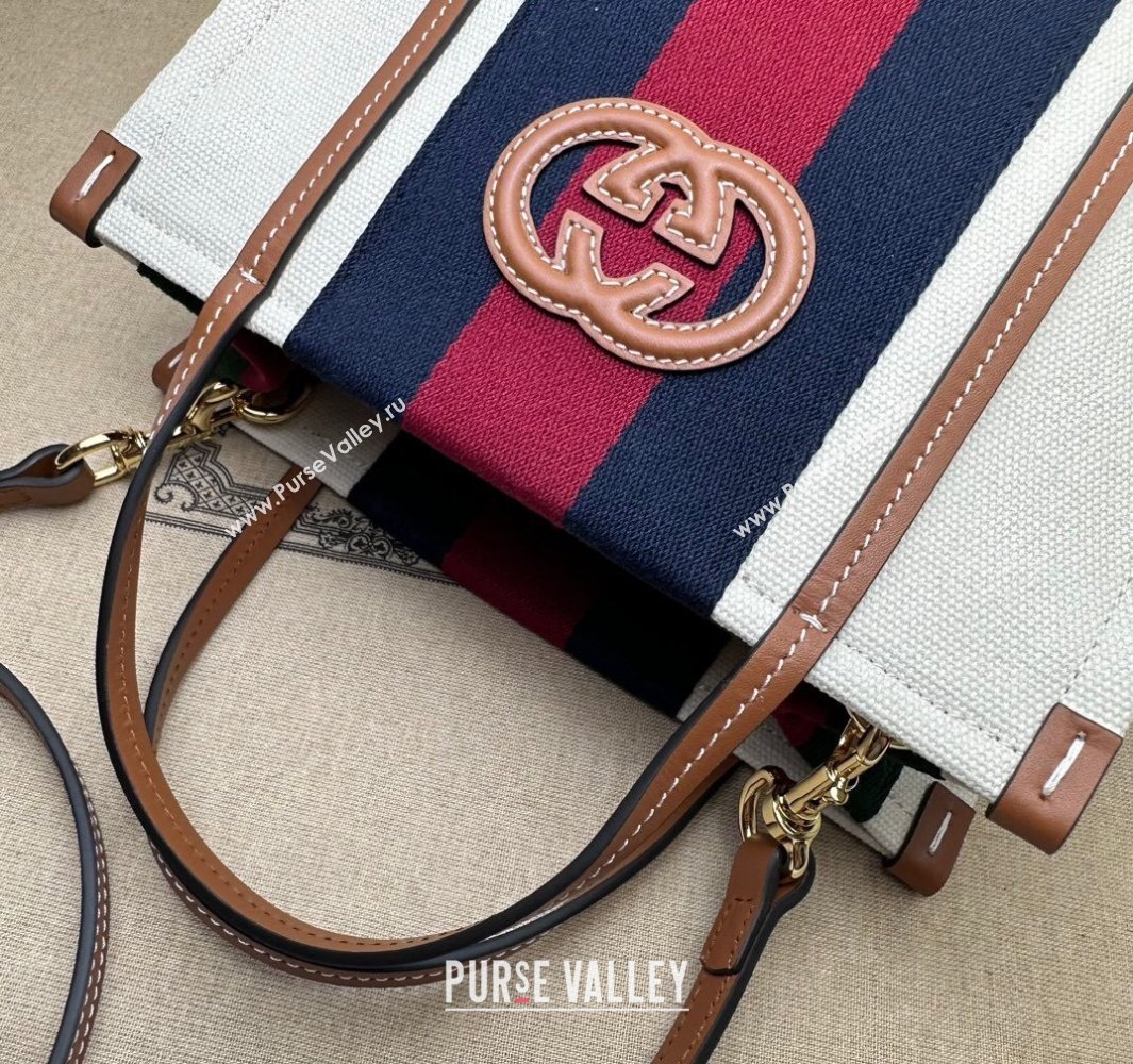Gucci Mini Interlocking G tote bag 727735 White cotton canvas 2024 (dlh-23112204)