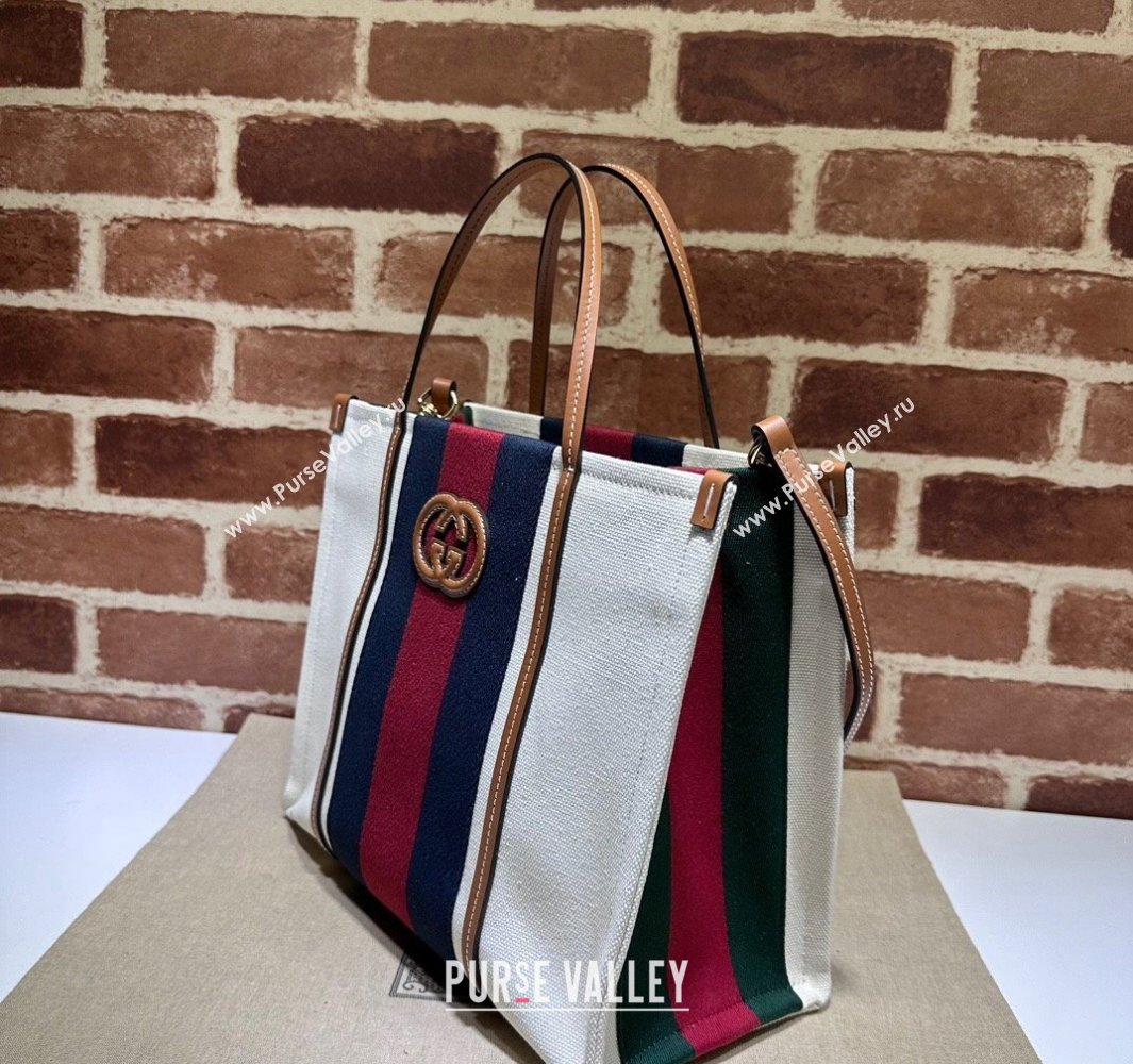 Gucci Small Interlocking G tote bag 727728 White cotton canvas 2024 (dlh-23112203)