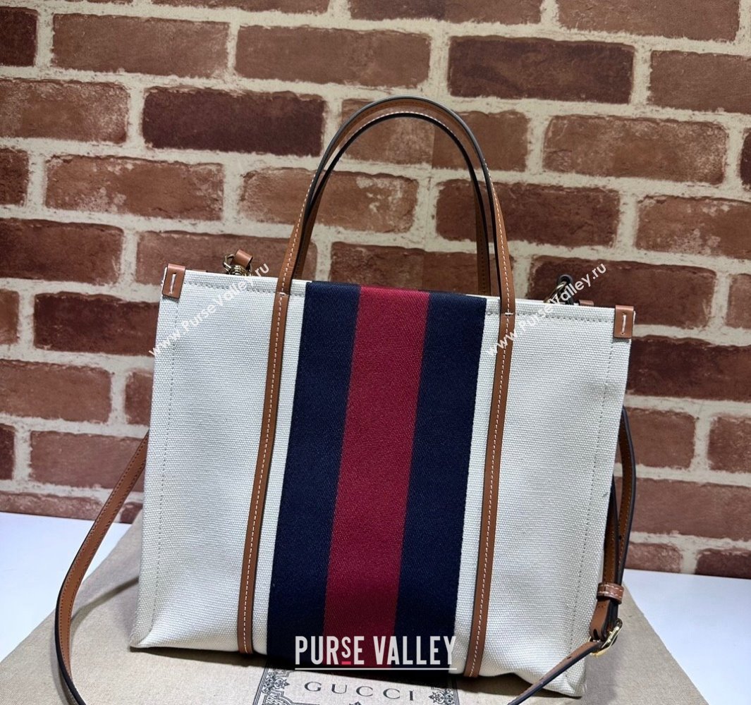 Gucci Small Interlocking G tote bag 727728 White cotton canvas 2024 (dlh-23112203)