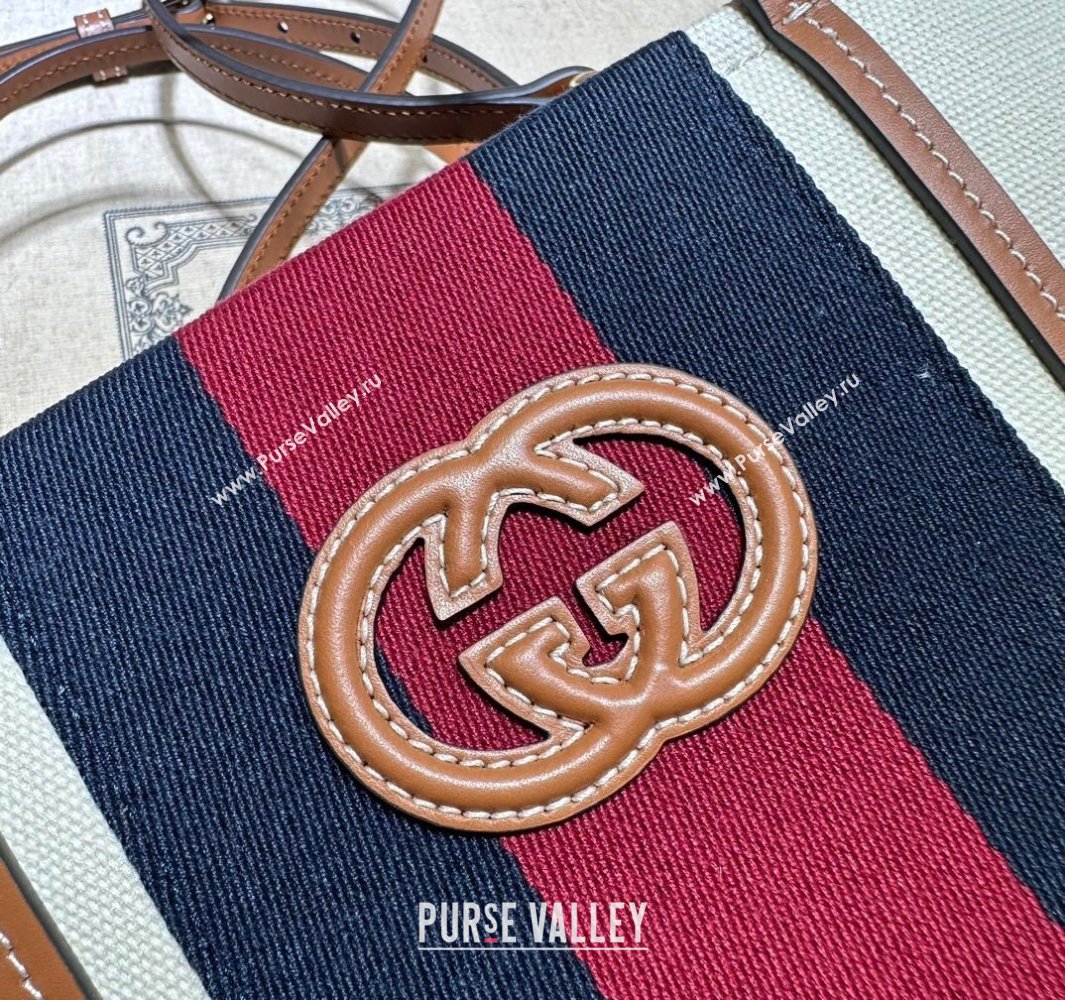 Gucci Small Interlocking G tote bag 727728 White cotton canvas 2024 (dlh-23112203)