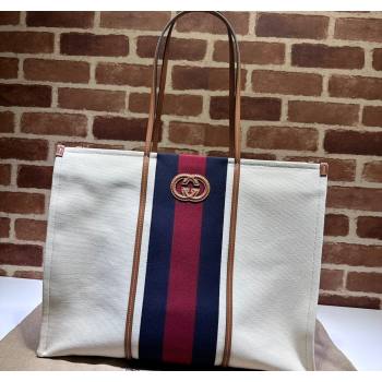 Gucci Large Interlocking G tote bag 727701 White cotton canvas 2024 (dlh-23112201)
