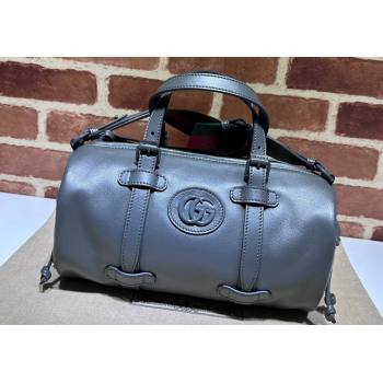 Gucci Small duffle bag with tonal Double G 725701 Leather Gray 2023 (dlh-23111503)