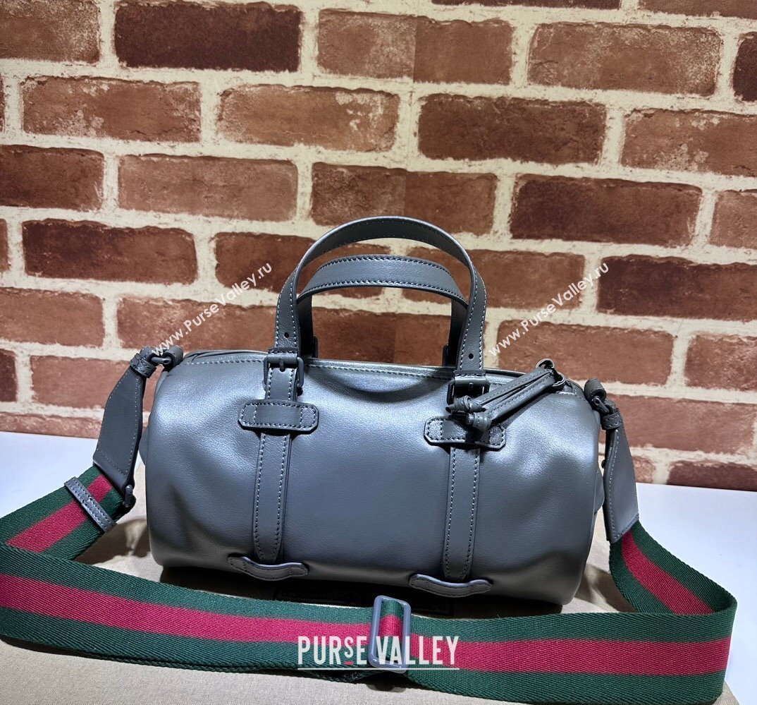 Gucci Small duffle bag with tonal Double G 725701 Leather Gray 2023 (dlh-23111503)