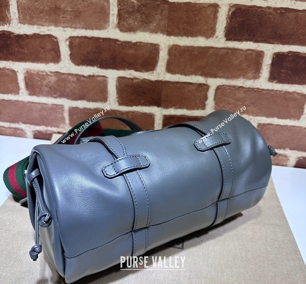 Gucci Small duffle bag with tonal Double G 725701 Leather Gray 2023 (dlh-23111503)