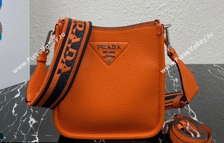 Prada Leather mini shoulder Bag 1BH191 Orange 2023 (ziyin-23111517)
