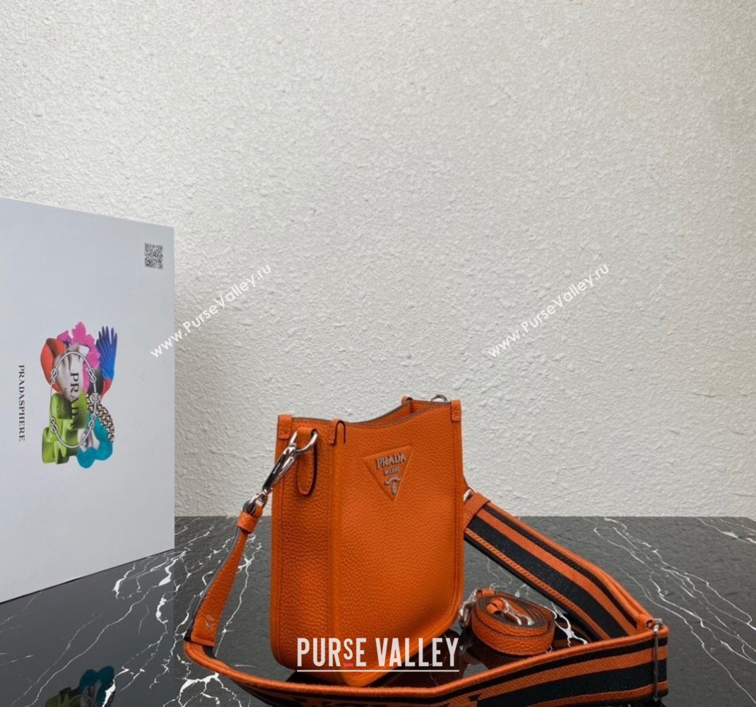 Prada Leather mini shoulder Bag 1BH191 Orange 2023 (ziyin-23111517)