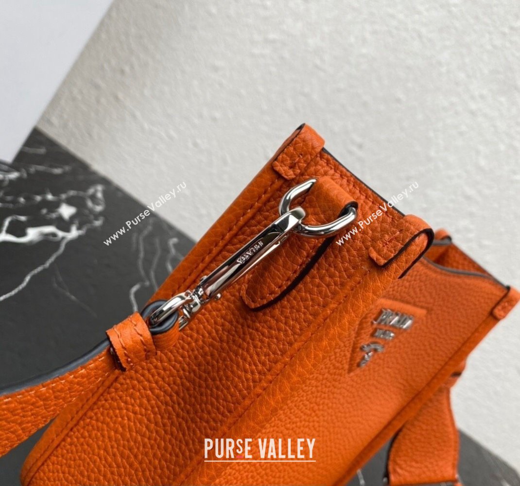 Prada Leather mini shoulder Bag 1BH191 Orange 2023 (ziyin-23111517)