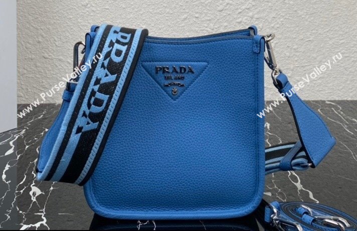 Prada Leather mini shoulder Bag 1BH191 Blue 2023 (ziyin-23111519)