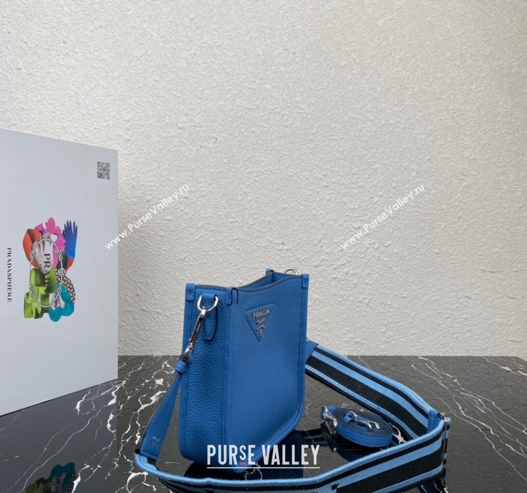 Prada Leather mini shoulder Bag 1BH191 Blue 2023 (ziyin-23111519)