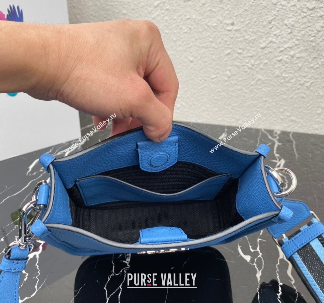 Prada Leather mini shoulder Bag 1BH191 Blue 2023 (ziyin-23111519)