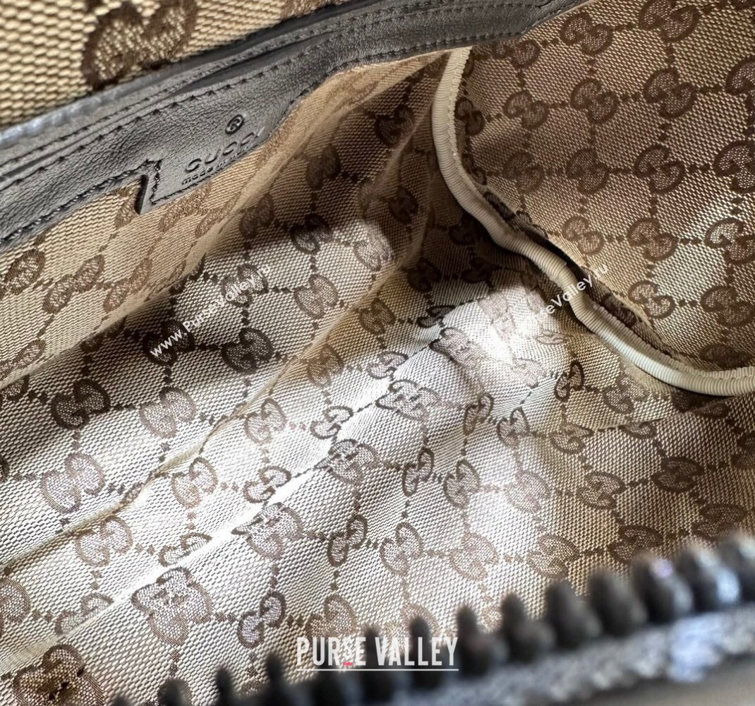 Gucci Small duffle bag with tonal Double G 725701 Leather Gray 2023 (dlh-23111503)