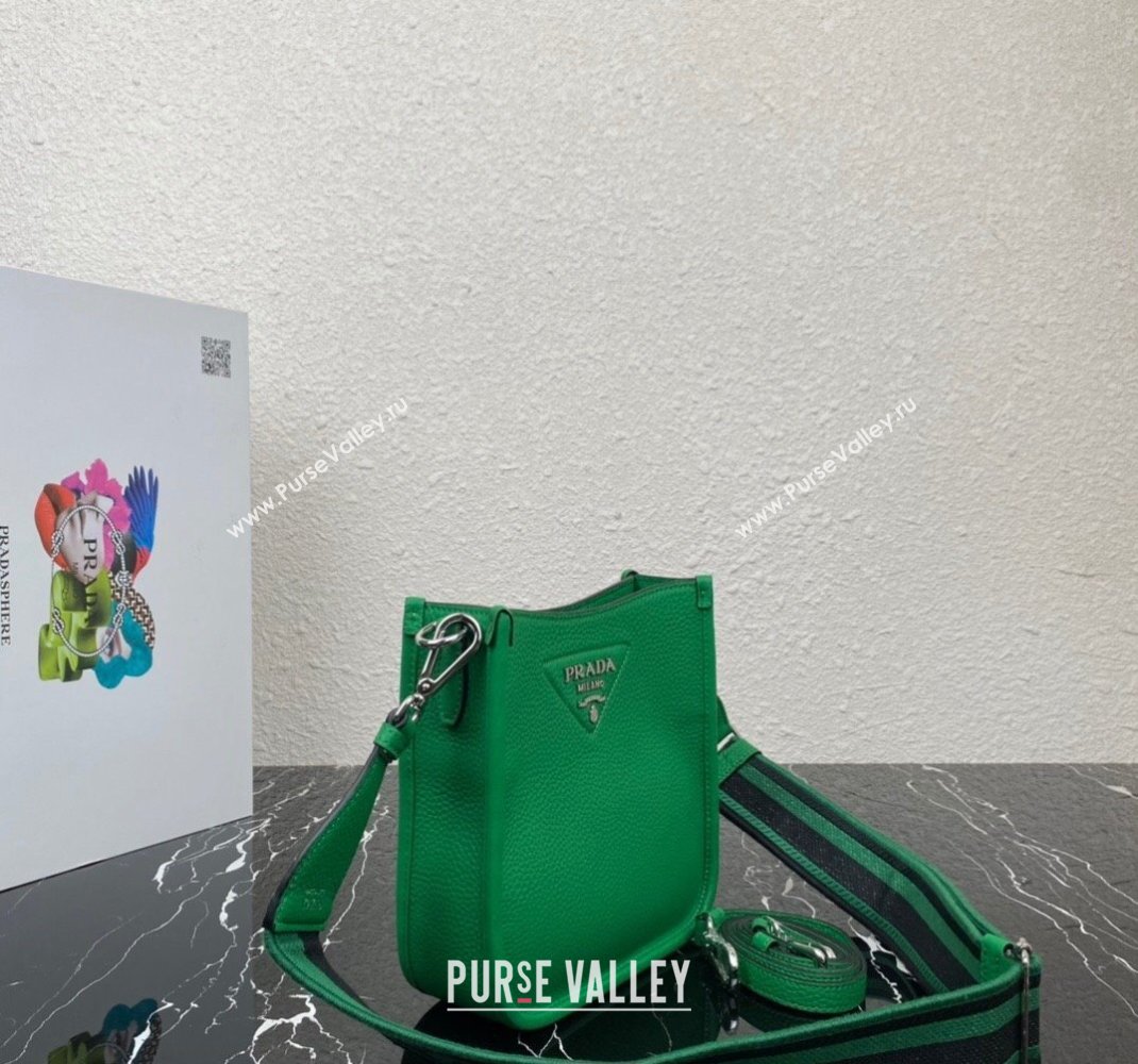 Prada Leather mini shoulder Bag 1BH191 Green 2023 (ziyin-23111520)
