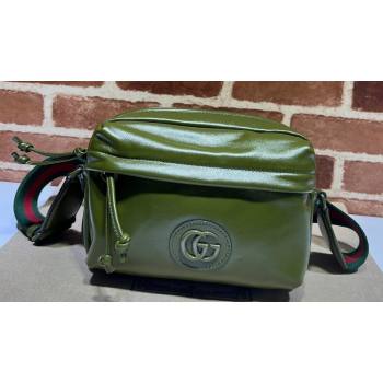 Gucci Shoulder bag with tonal Double G 725696 Leather Green 2023 (dlh-23111505)