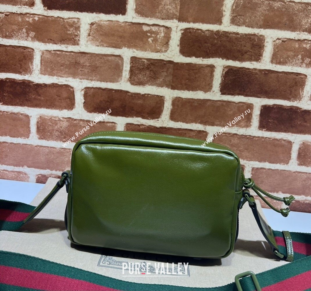 Gucci Shoulder bag with tonal Double G 725696 Leather Green 2023 (dlh-23111505)